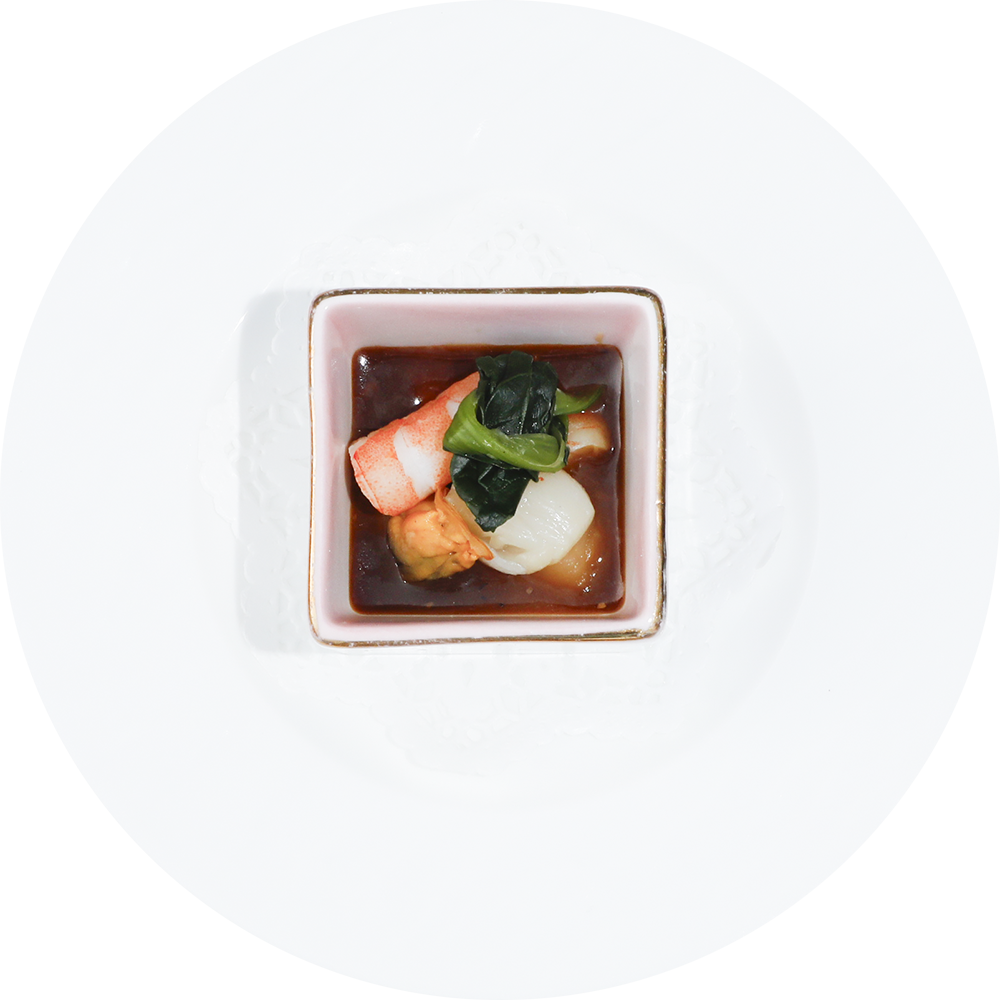 岩海苔ジュレと海の幸