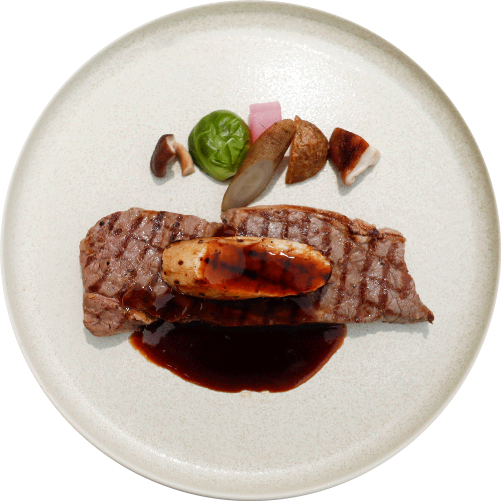 オーストラリア産牛ロースと長芋のグリエ 赤ワインテリヤキソース